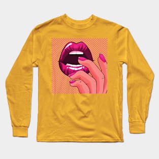 Lips Pop Art Long Sleeve T-Shirt